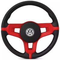 Volante Universal Mustang Vermelho Sem Cubo